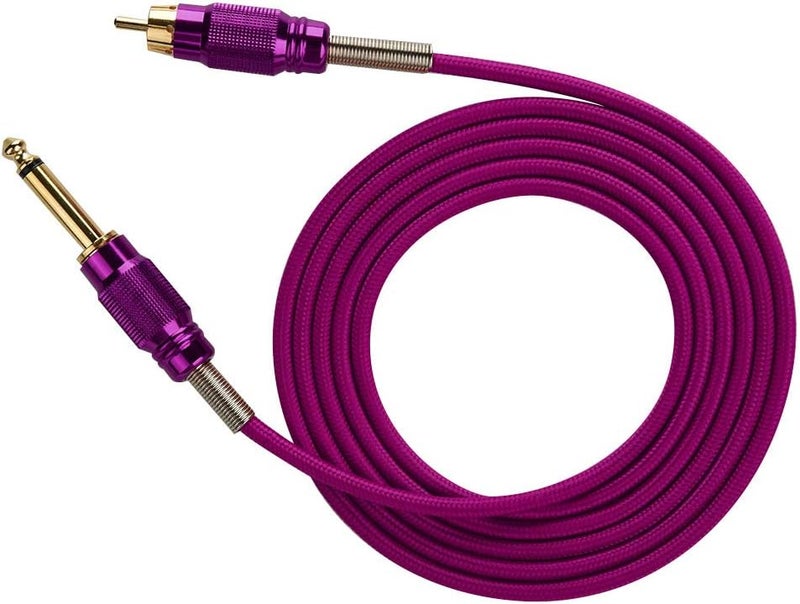 woobles 7 Colors Silicone Tattoo Cord, 1.8m Pure Copper Wire RCA Interface Conversion Wire, Silicone Tattoo Clip Cable Cord Suitable for Tattoo Pen, Rotary Tattoo Machine(purple) - Image 1